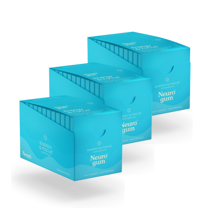 Energy and Focus Gum 3x12 pack bundle